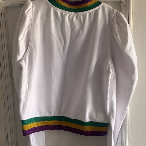 QUEEN OF SPARKLES White Mardi Gras Sweatshirt - Picture 6 of 8
